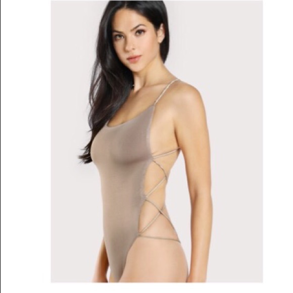 Strapless Backless Bodysuit....Light Brown...New - Picture 1 of 5